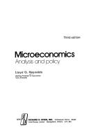 Cover of: Microeconomics: analysis and policy