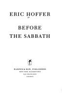 Cover of: Before the Sabbath