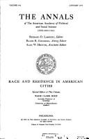 Cover of: Race and residence in American cities by special editor of this volume, Wade Clark Roof.