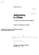 Cover of: Astronomy in China: a trip report of the American Astronomy Delegation