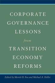 Cover of: Corporate governance lessons from transition economy reforms