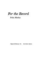 Cover of: For the record