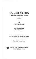 Cover of: Toleration and other essays and studies: posthumous.