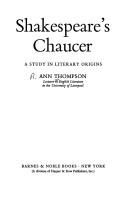 Cover of: Shakespeare's Chaucer by Ann Thompson