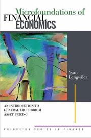 Cover of: Microfoundations of Financial Economics by Yvan Lengwiler, Yvan Lengwiler