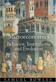 Cover of: Microeconomics: Behavior, Institutions, and Evolution (The Roundtable Series in Behavioral Economics)