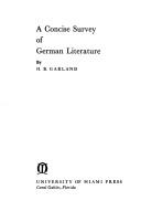 Cover of: A concise survey of German literature by Henry B. Garland
