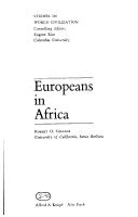 Cover of: Europeans in Africa