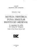 Notícia històrica d'una singular institutció medieval by Eufemià Fort i Cogul