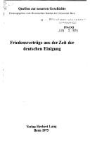 Cover of: Friedensverträge aus der Zeit der deutschen Einigung