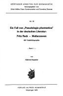 Ein Fall von "Pseudologia phantastica" in der deutschen Literatur by Alphons Kappeler