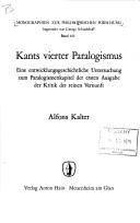 Kants vierter Paralogismus by Alfons Kalter