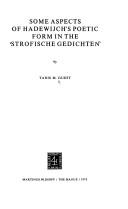 Cover of: Some aspects of Hadewijch's poetic form in the "Strofische gedichten"