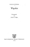 Cover of: Wigoleis by Ulrich Füetrer