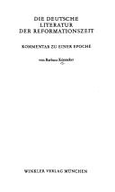 Die deutsche Literatur der Reformationszeit