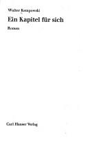 Cover of: Ein Kapitel für sich: Roman