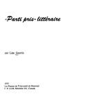 Cover of: Parti pris litterature
