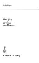 Cover of: 20 Thesen zum Christsein