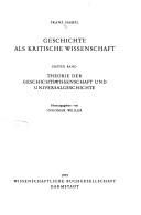 Cover of: Geschichte als kritische Wissenschaft by Hampl, Franz