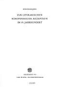 Cover of: Zur literarischen Schopenhauer-Rezeption im 19. Jahrhundert