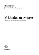 Cover of: Méthodes en syntaxe: régime des constructions complétives