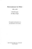 Cover of: Heeresadjutant bei Hitler 1938-1943: Aufzeichnungen des Majors Engel