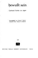 Bewusst sein by Gerhard Funke, Alexius J. Bucher, Hermann Drüe, Thomas M. Seebohm