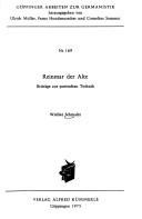 Cover of: Reinmar der Alte by Wiebke Schmaltz