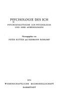 Cover of: Psychologie des Ich by Peter Kutter