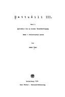 Cover of: Hattušili III.