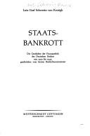 Cover of: Staatsbankrott by Lutz Graf Schwerin von Krosigk