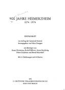 Cover of: 900 Jahre Heimerzheim: 1074-1974 : Festschrift