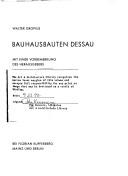 Cover of: Bauhausbauten Dessau