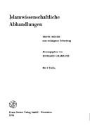 Cover of: Islamwissenschaftliche Abhandlungen: Fritz Meier z. 60. Geburtstag