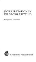 Cover of: Interpretationen zu Georg Britting by 