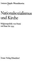 Cover of: Nationalsozialismus und Kirche: Religionspolitik von Partei und Staat bis 1935