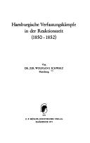 Cover of: Hamburgische Verfassungskämpfe in der Reaktionszeit (1850-1852)