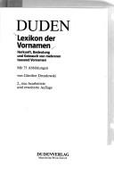 Cover of: Lexikon der Vornamen: Herkunft, Bedeutung u. Gebrauch von mehreren 1000 Vornamen