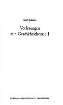 Cover of: Vorlesungen zur Geschichtstheorie
