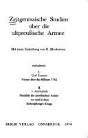 Cover of: Zeitgenössische Studien über die altpreussische Armee