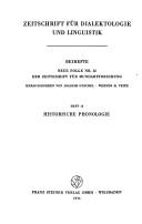 Cover of: Probleme der historischen Phonologie