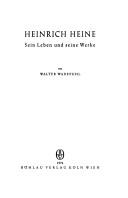 Cover of: Heinrich Heine by Walter Wadepuhl
