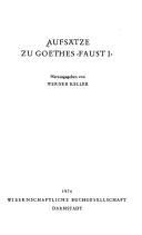 Cover of: Aufsätze zu Goethes Faust I