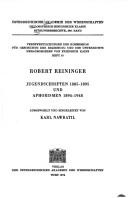 Cover of: Jugendschriften 1885-1895 und Aphorismen 1894-1948