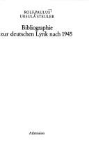 Cover of: Bibliographie zur deutschen Lyrik nach 1945