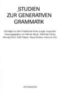 Cover of: Studien zur generativen Grammatik. by 