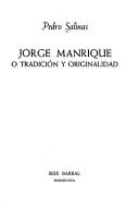 Cover of: Jorge Manrique: o, tradición y originalidad