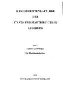 Cover of: Handschriftenkataloge der Staats- und Stadtbibliothek Augsburg.