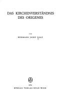 Cover of: kirchenverständnis des Origenes | Hermann Josef Vogt