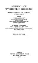 Cover of: Methods of psychiatric research: an introduction for clinical psychiatrists